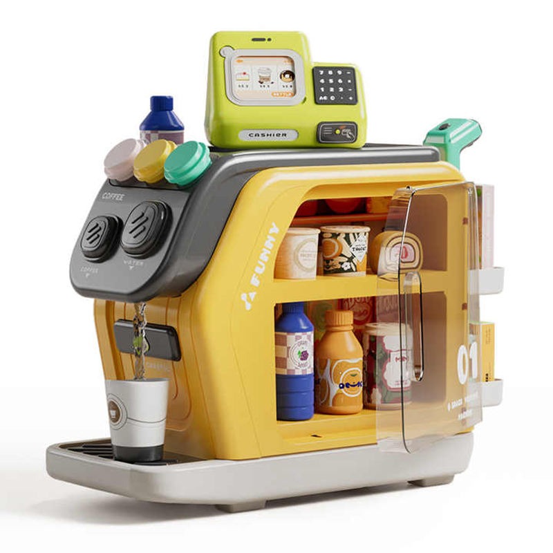 3in1 Multifunctional Pretend Play House Cashier Coffee Set - L94