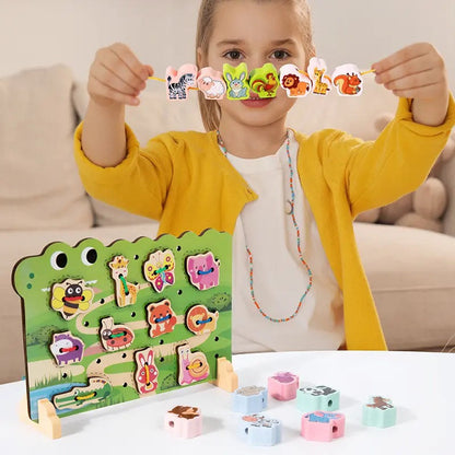 Wooden Animal Lace Pull String Kit - 062