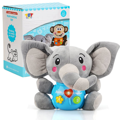 Fidtoy Musical Elephant Plush Baby Toy with Lights and Sounds