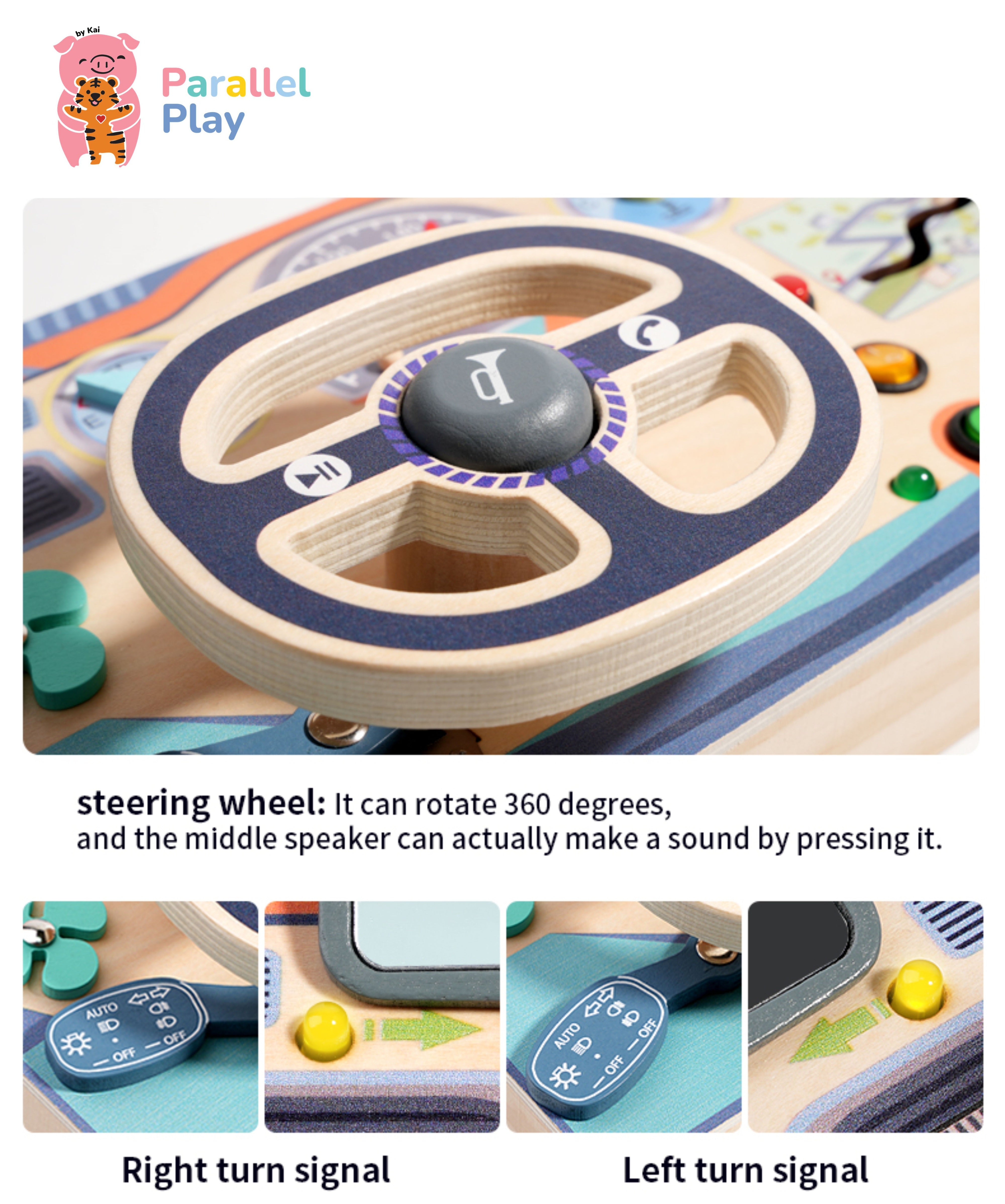 Little Driver’s Wooden Steering Dashboard