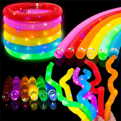 Light Glow in the Dark Stretchable Pop Tube 6 pieces - 6LG