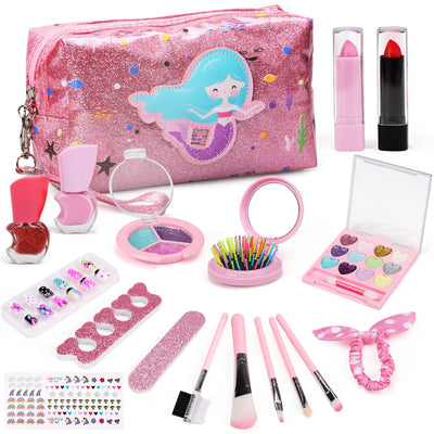 Fidtoy Mermaid Makeup Kit for Kids with Bag and Beauty Set
