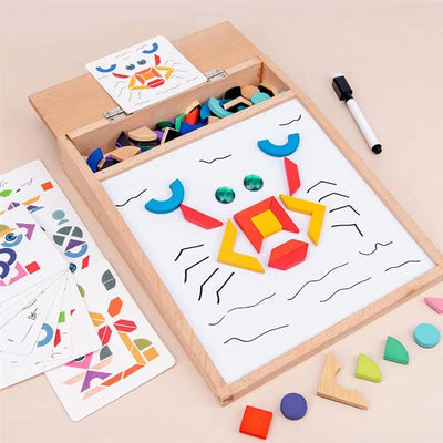 Multifunctional Wooden Magnetic Board Drawing Puzzle - 659
