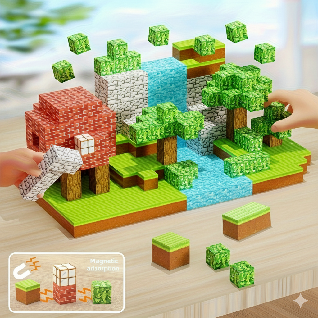 Super World Magnetic Cube Building Blocks 128 pieces - B46