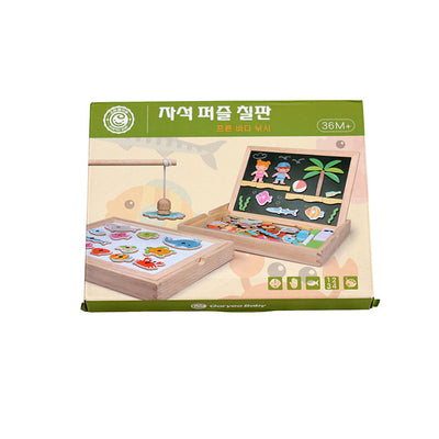 Magnetic drawing and fishing educational board - Fine motor skills toys-