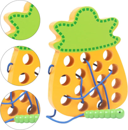 Wooden 3D Fruits Thread Lacing Kit - Pineapple