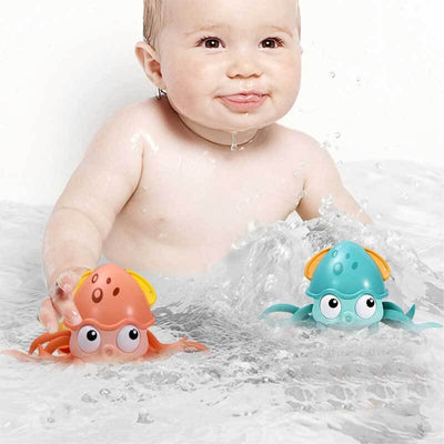 Fidtoy Clockwork Octopus™ Musical Bath Toy | Light-Up Crawling Toy for Infants and Toddlers
