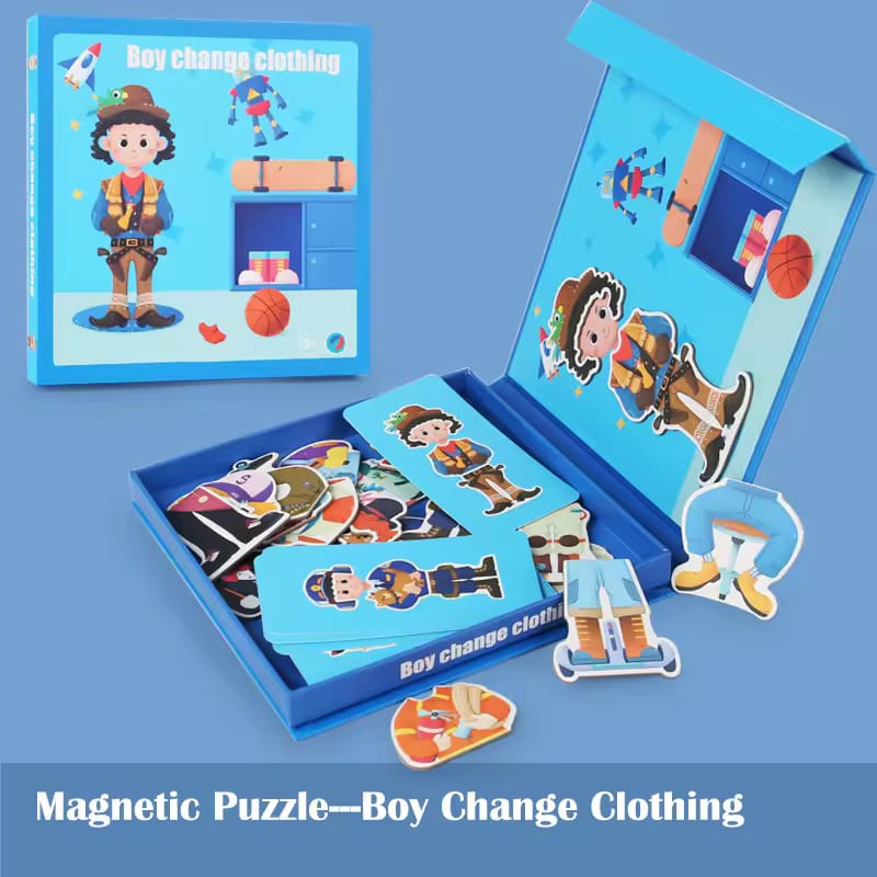 Boy Change Clothing Magnetic Board Puzzle - 841