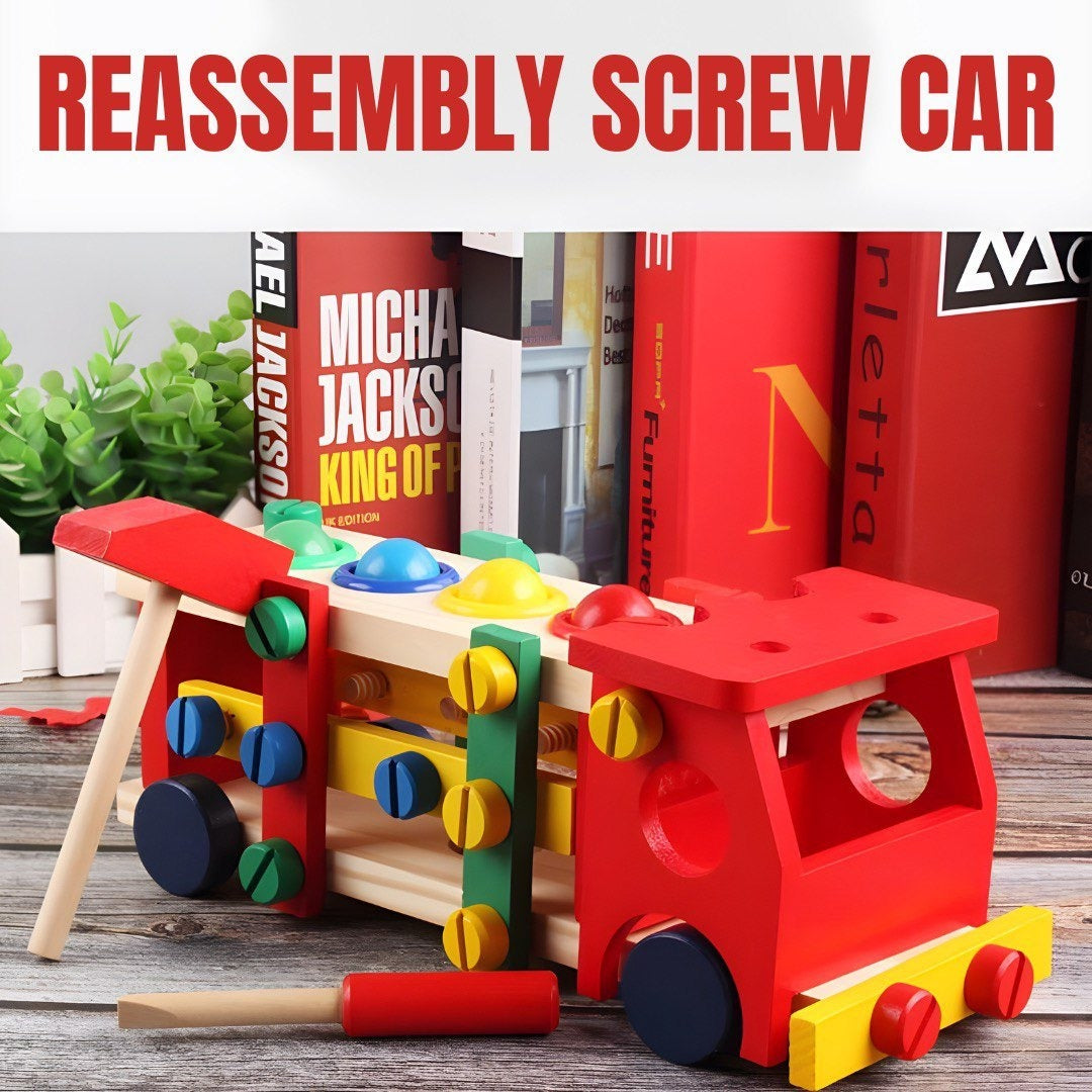 Wooden Reassembly Nut Screw Car Kit - A21