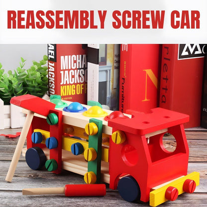 Wooden Reassembly Nut Screw Car Kit - A21