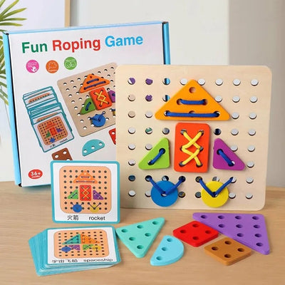 Wooden Rope Shape Lacing Pattern Kit - 966