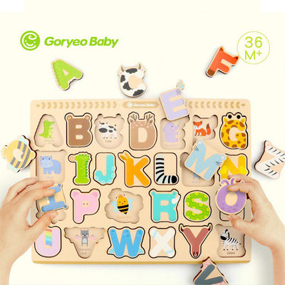 Goryeo Baby - Puzzle en bois de l'alphabet - Meilleurs jouets pour apprendre l'alphabet
