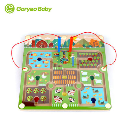 Tableau magnétique Goryeo Baby Farm Maze - Jouets de motricité fine pour enfants