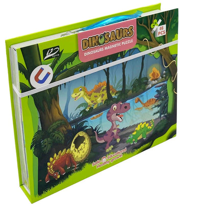 Magnetic Board Briefcase Puzzle with Marker 46 pcs - Dinosaurs