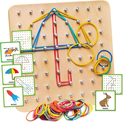 Wooden Geometry Geoboard Pattern Rubber Band Kit - 641