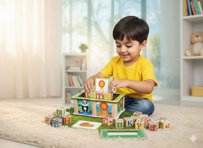 Wooden Word Building Block Box with Cards - 581