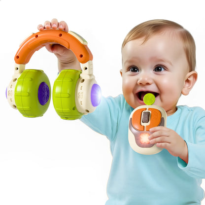 Baby Musical Toy 6-12 Month, Infant Pretend Headphone & Mouse