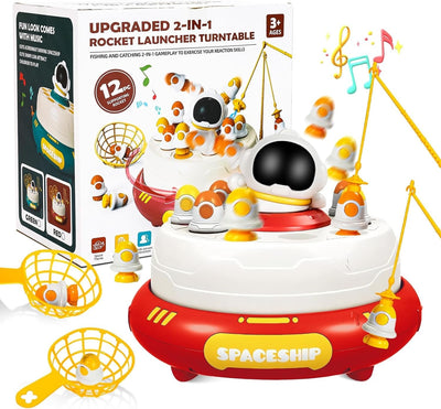 2in1 Magnetic Fishing and Catching Rocket Launcher Turntable - 145