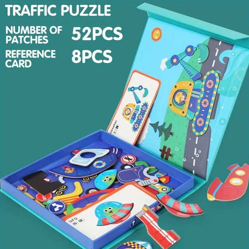 Traffic Puzzle Magnetic Board Puzzle - 841