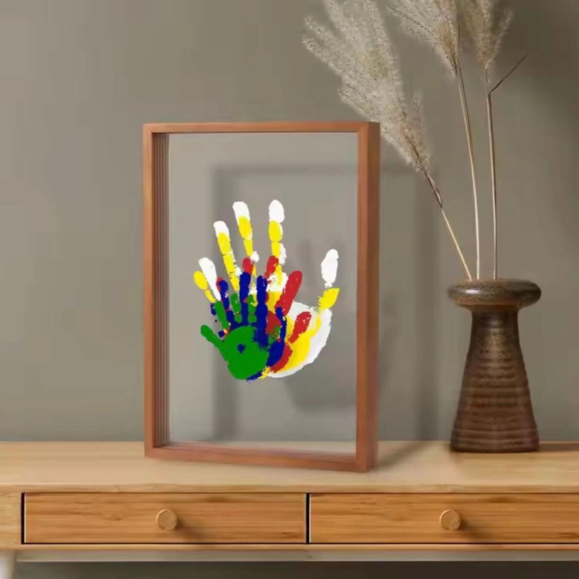 Baby Handprint and Footprint Keepsake Frame – Memory Kit for Newborns and Toddlers