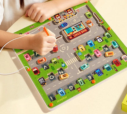 2in1 Magnetic Alphabet Maze and Spelling Game Airport - 26D