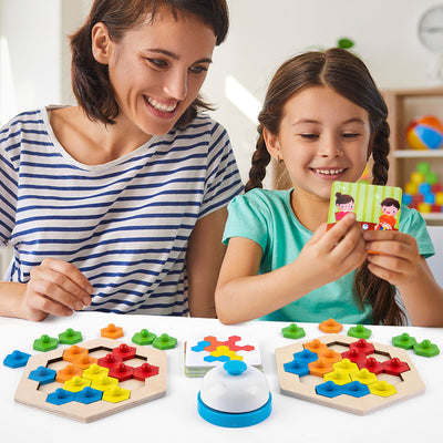Multiplayer Honeycomb Pattern Challenge Wooden Puzzle - 576