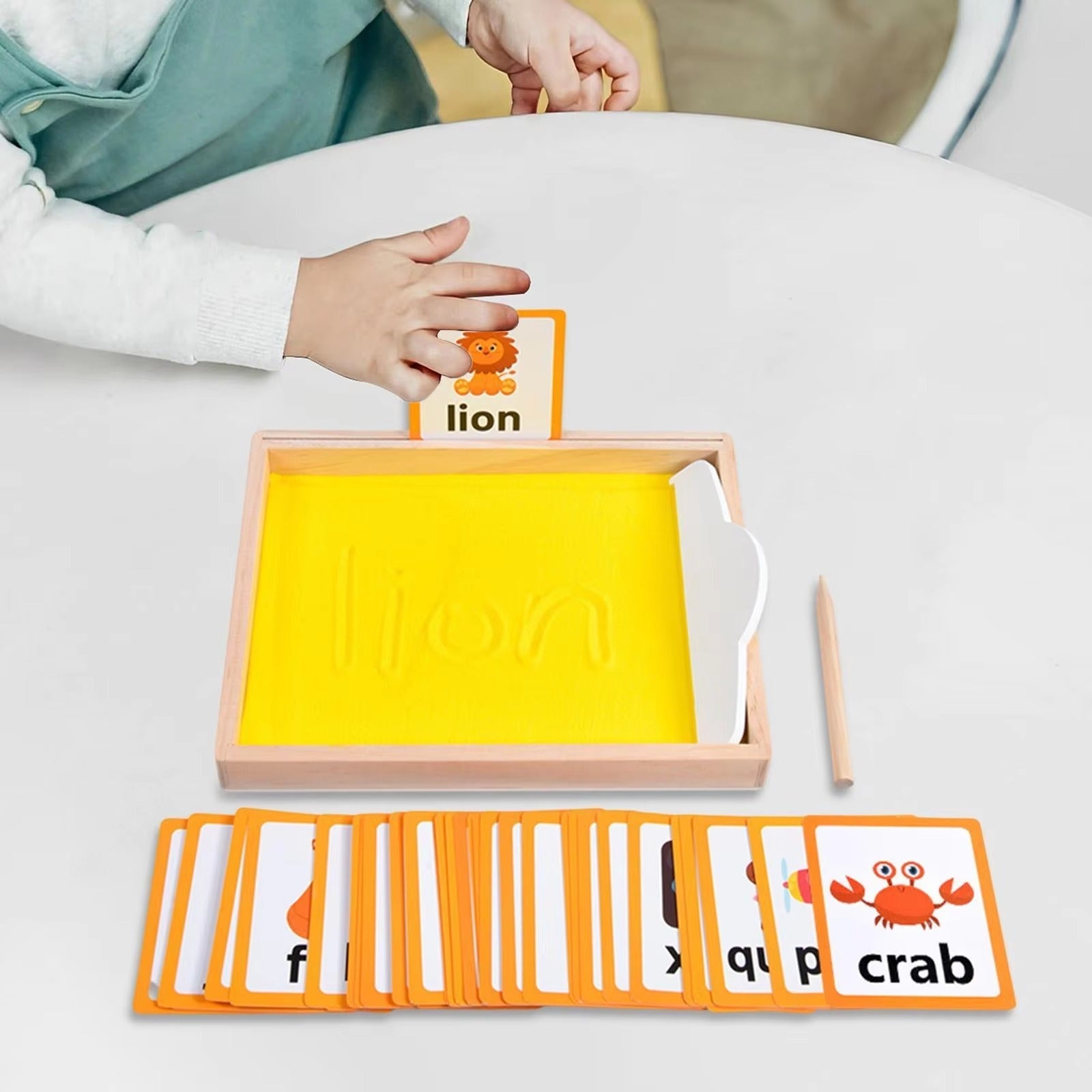 Kit Montessori de traçage préscolaire avec plateau de sable en bois - 557