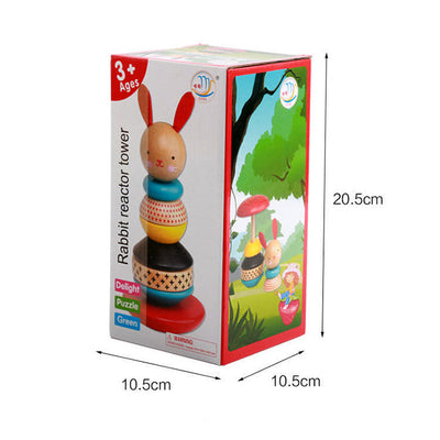 JOUET À EMPILER LAPIN EN BOIS - Jouets pour la motricité fine