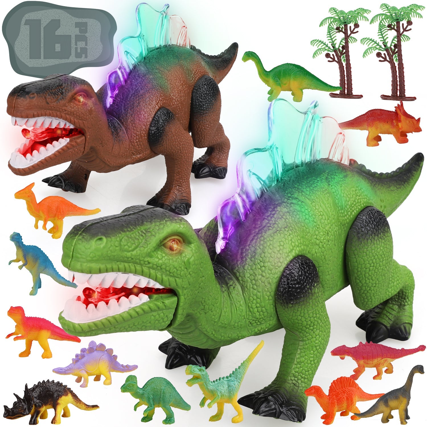 STEAM Life 2 Pack Walking Dinosaur Toys for Kids