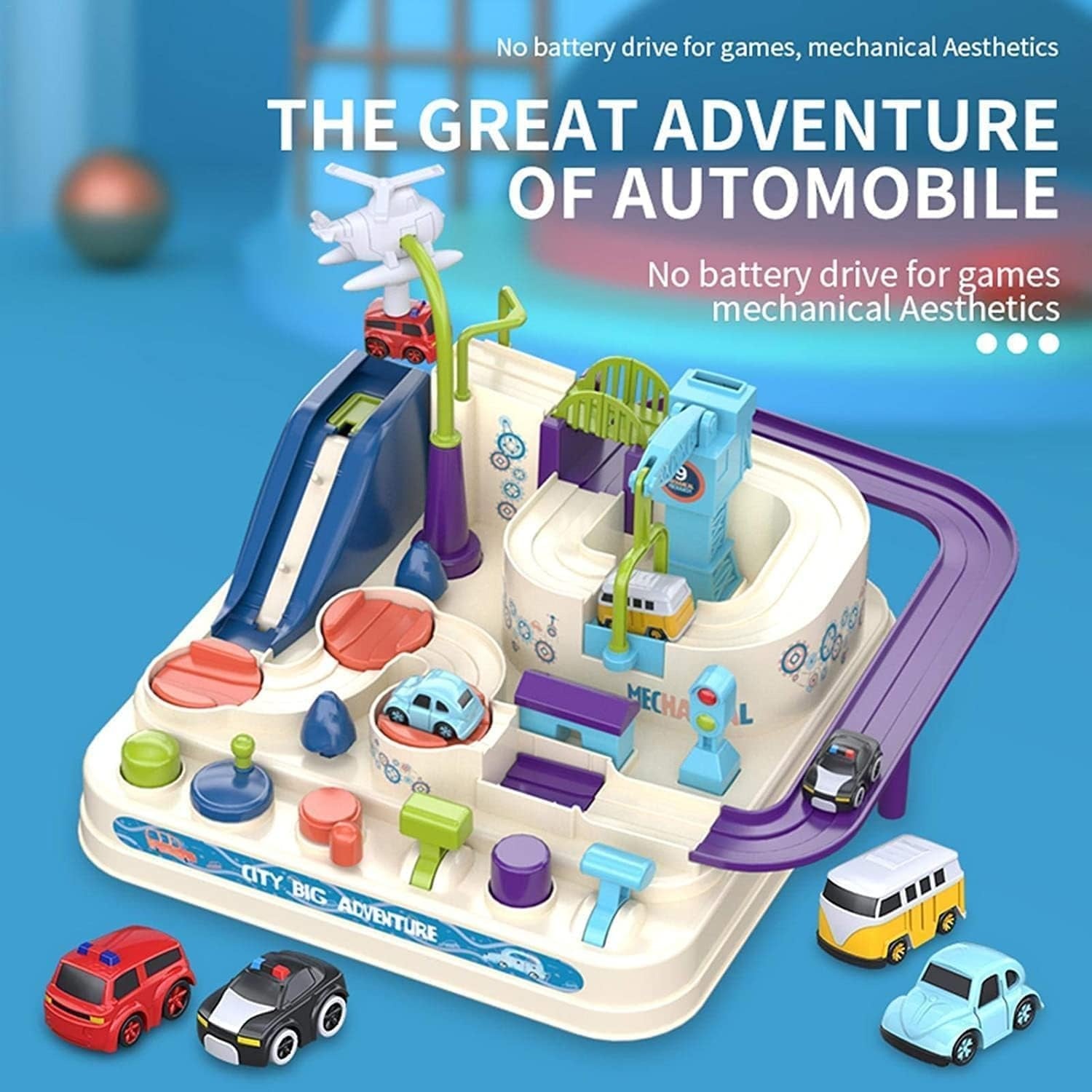 DIY Car Adventure Track Mechanical 4 Cars - 02A