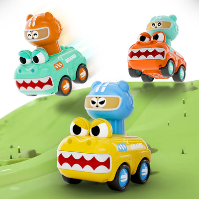Fidtoy Press to Go Animal Car Toy for Toddlers