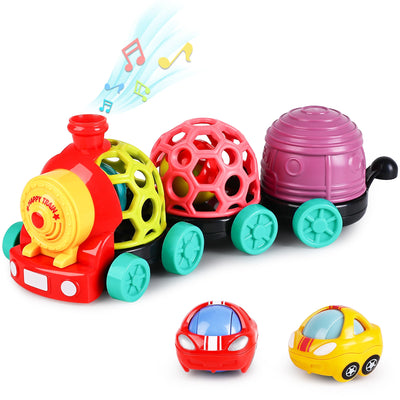 Juego de tren rodante con sonajero Fidtoy para bebés de 6 a 12 meses