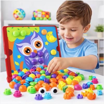Fidtoy Button Art Toy Set Fine Motor Learning Toy