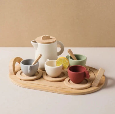 Service à thé en bois