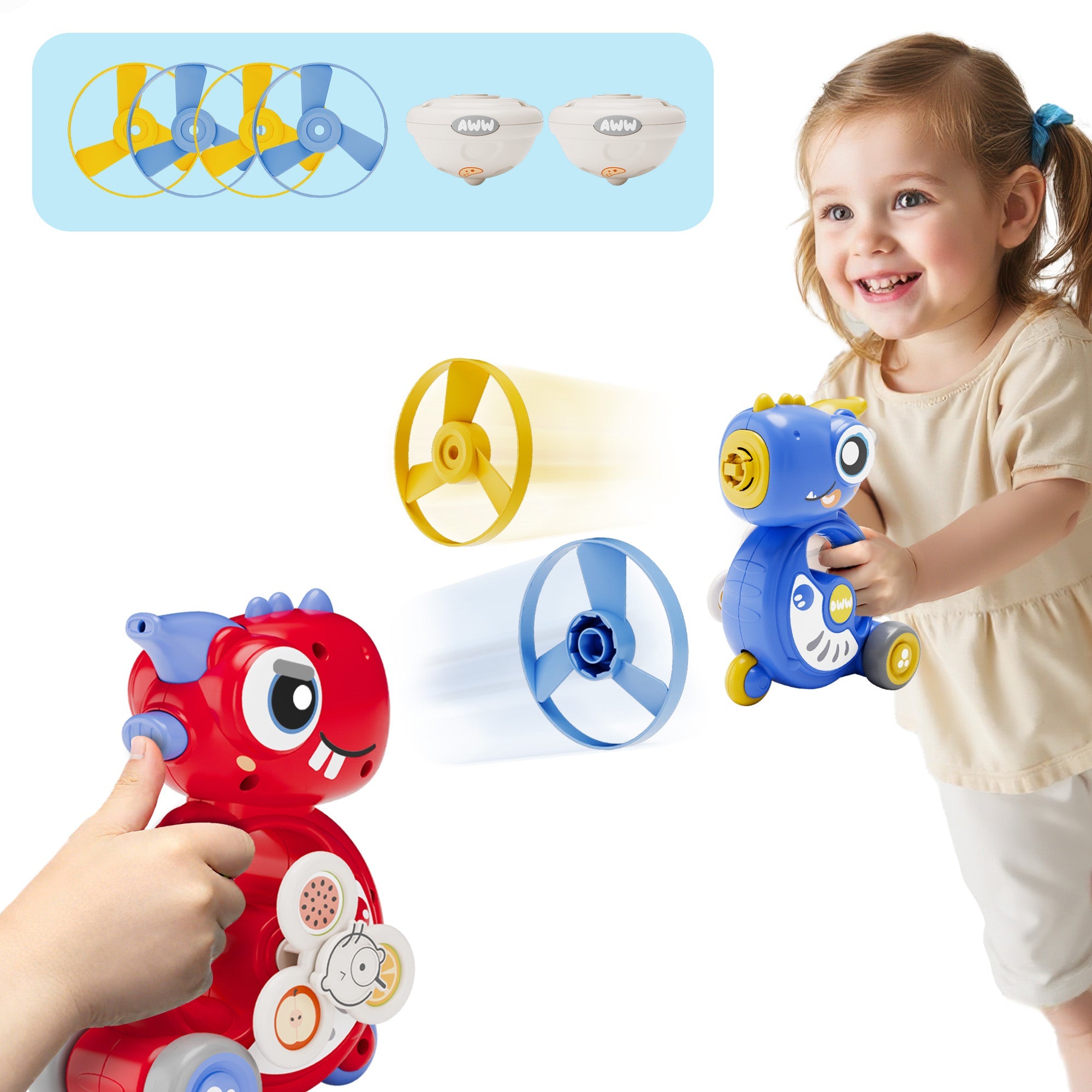 Kids Dinosaur Flying Disc Launcher Toys