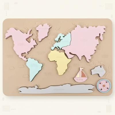 GeoKids – Montessori & Éducatif – Puzzle en Silicone Carte du Monde