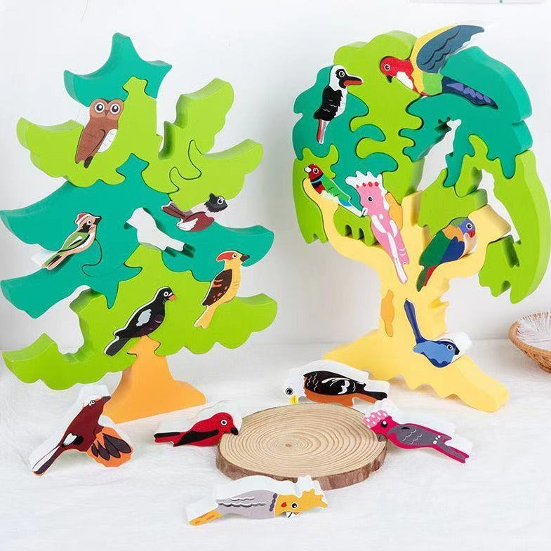 Australian / European Bird Tree Puzzle - Fine motor skills toys