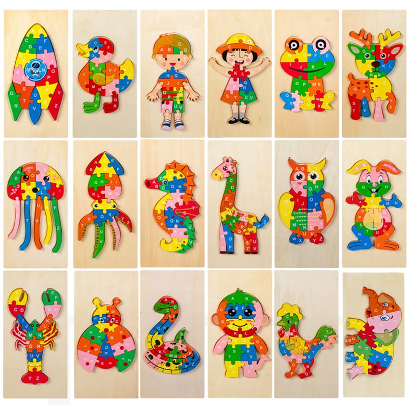 Puzzle en bois Alphabet apprentissage aléatoire - 191