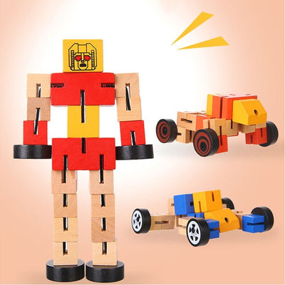 Bloques giratorios de madera transformables para robots (hazlo tú mismo) - 715