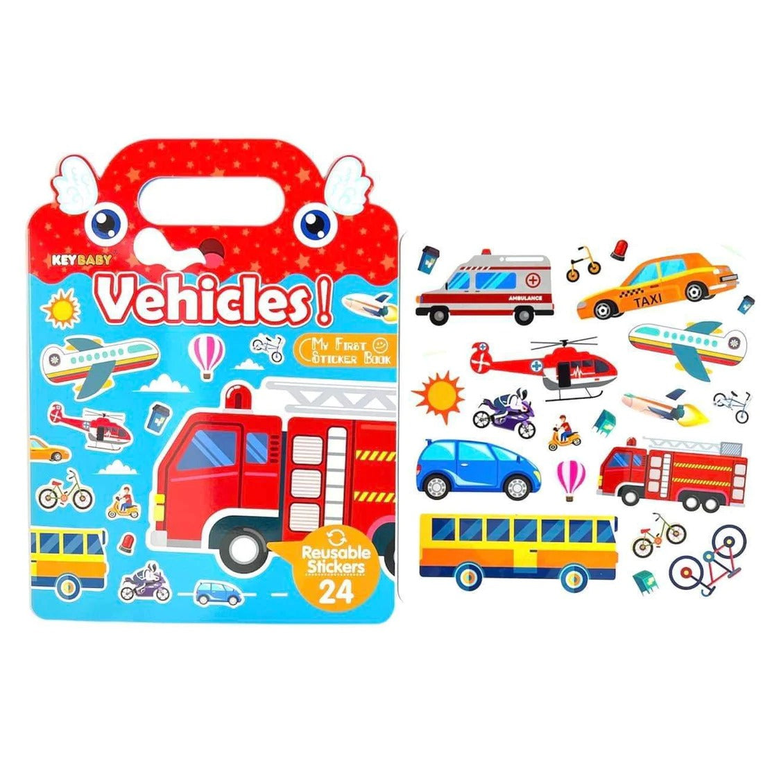 Vehicles Learning Reusable Stickers - 24 Pieces