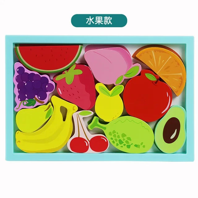 Wooden Logical Challenge Tray Blocks Game - Random Puzzle