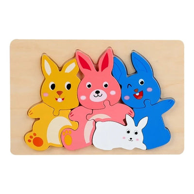 Tablero de rompecabezas de adorables familias de animales - Personajes aleatorios