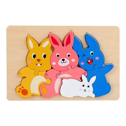 Adorable Animal Family Puzzle Board - Random Characters