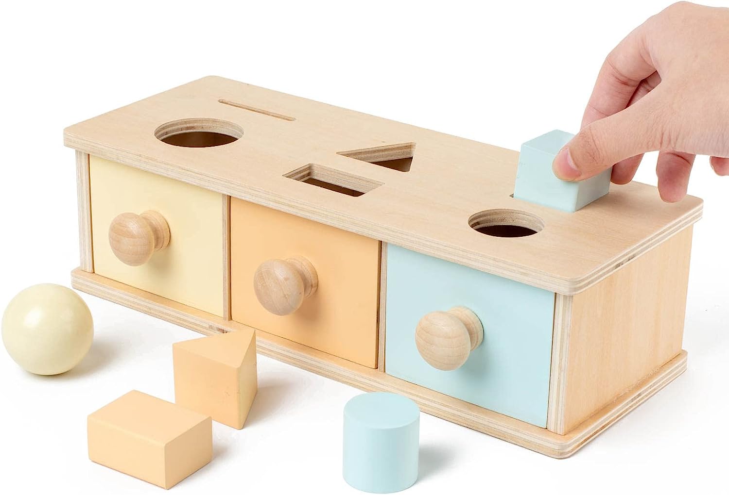 Shape Sorter and Object Permanence Montessori Box - 002