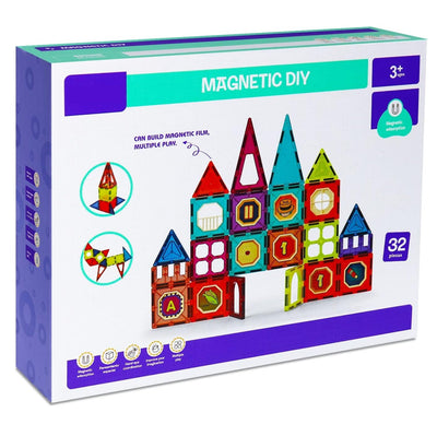 DIY Creative Magnetic tiles Construction Blocks - 32 pieces