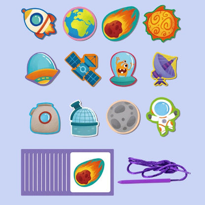 Wooden String Space Beading with 12 Cards - 698