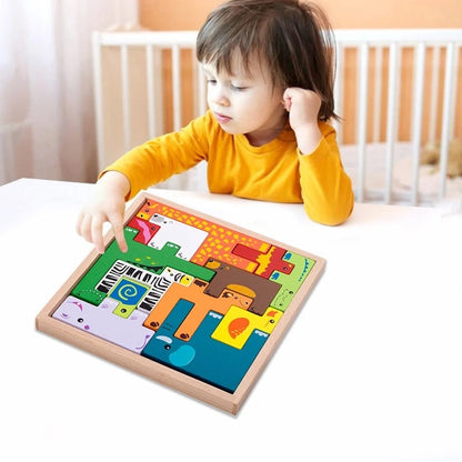 Wooden Animal Creative Challenge Puzzle Board - 298