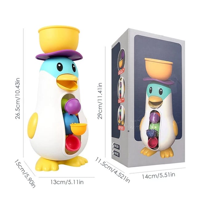 Divertido Juguete de Baño de Pingüino con Rueda Hidráulica - 010