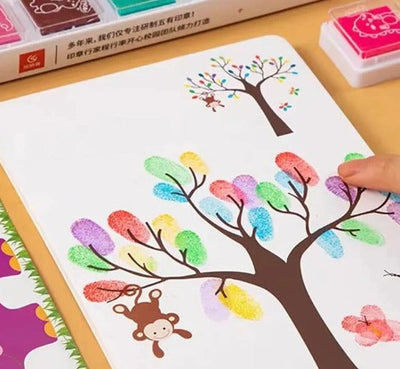 DIY Creative Finger Painting Doodle Art Book Kit - 24 Colors