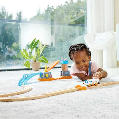 Fidtoy Train Navette Spatiale 2-en-1 - Jouet transformable avec lumières et sons